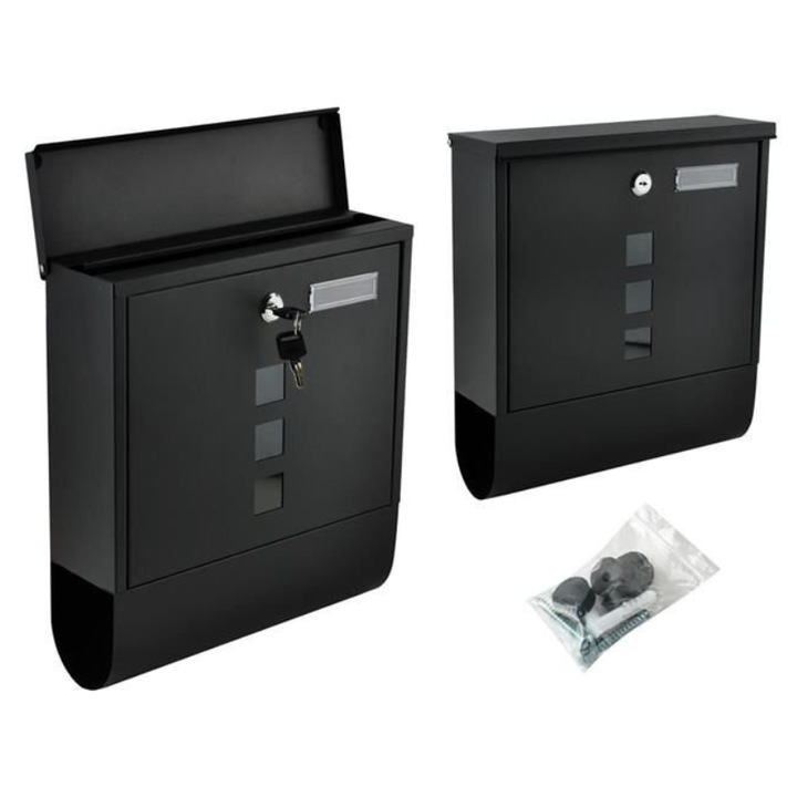 Cutie Postala AB HOMES pentru Ziare si Corespondenta, Format A4, Culoare Neagra – pentru Exterior