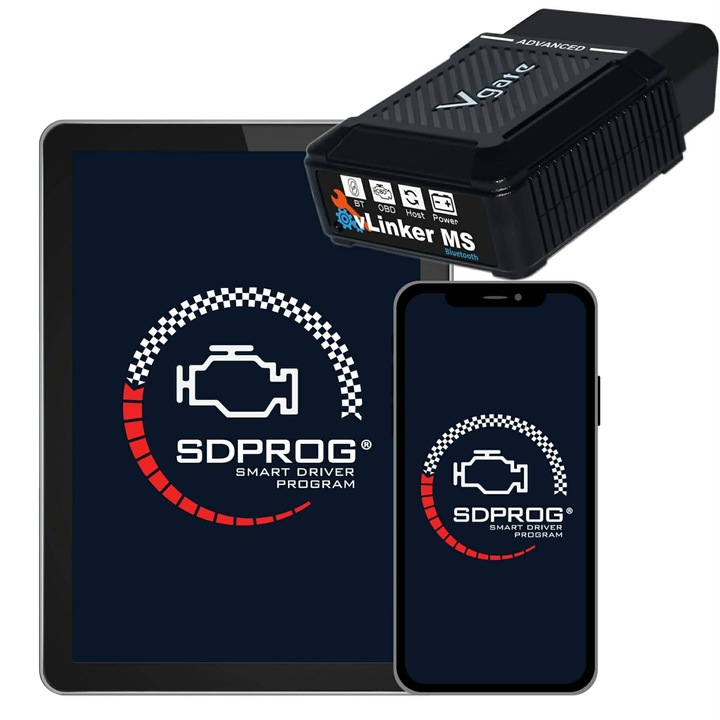 Комплект за авто диагностика vLinker MS, VGATE, Bluetooth 5.0, Android/iOS, многоцветен