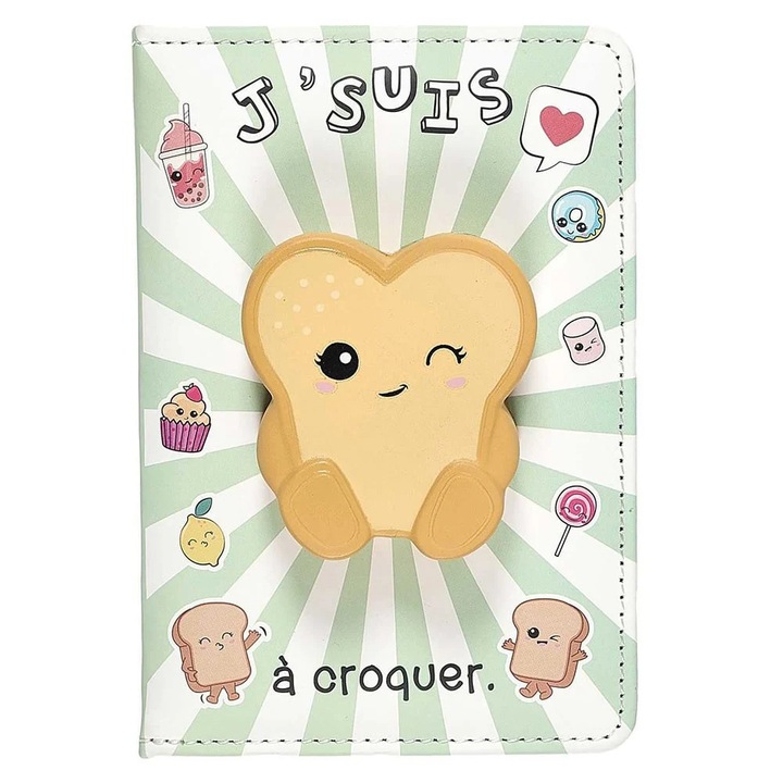 Carnet notite A6 The Concept Factory, 3D Toast Funny, 192 file, multicolor, 15.5x10.4cm