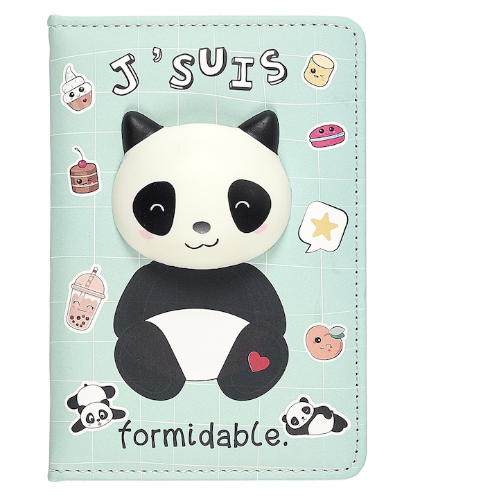 Карнет за бележки 3D Panda Funny, The Concept Factory, многоцветен, A6, 192 листа, 15.5x10.4см