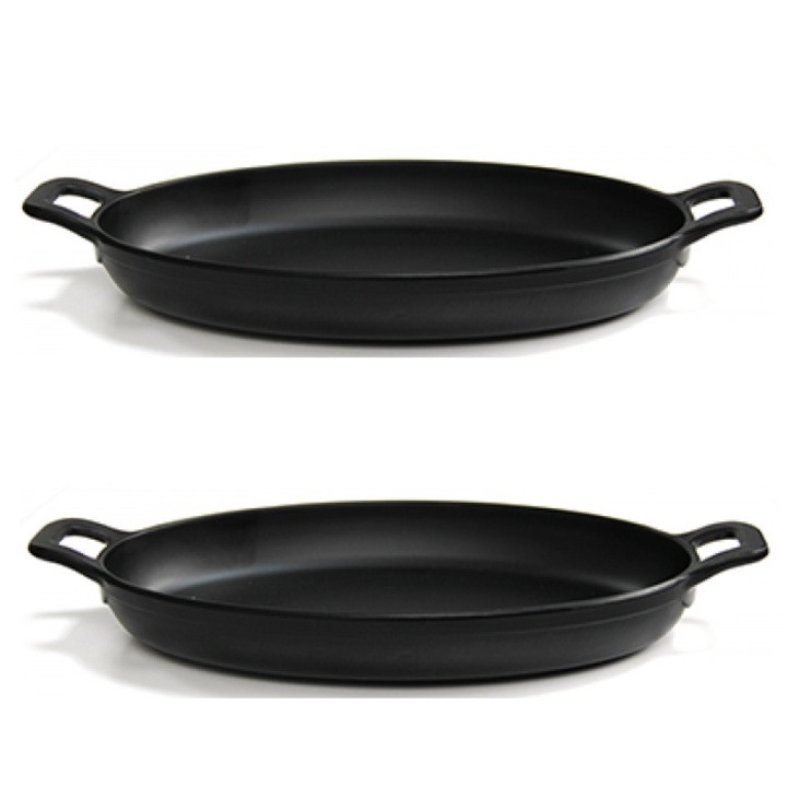 Set 2 tavi servire/prezentare ovala melamina RAKI prezentare 26x14x3, 7cm