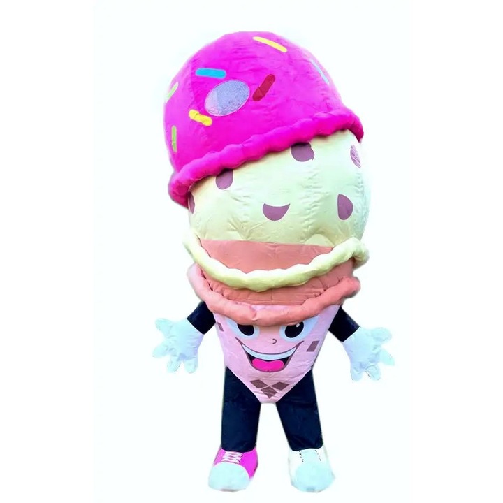 Costum mascota gonflabil Inghetata, 2 metri, multicolor, pentru adulti