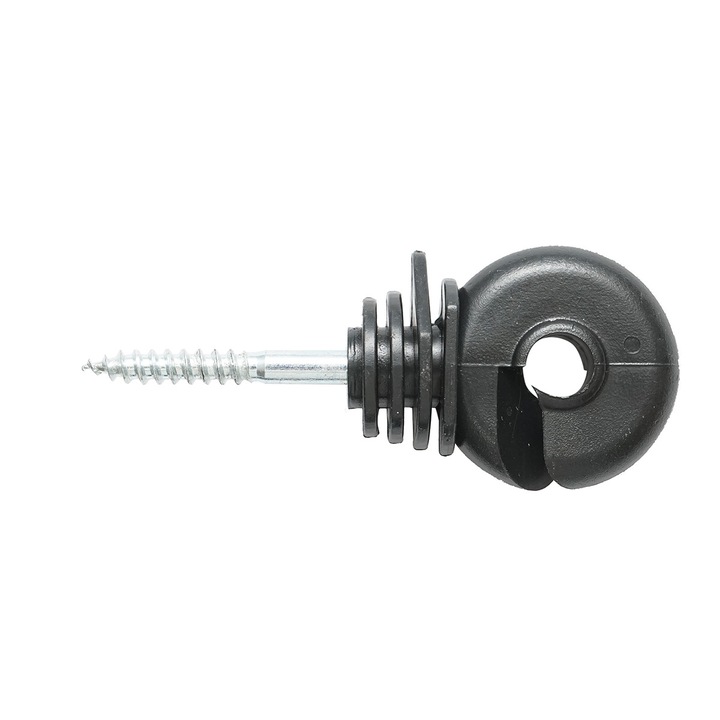 Izolator inelar compact negru fi 5.6mm 87x37mm gard electric Thor - set 25 bucati