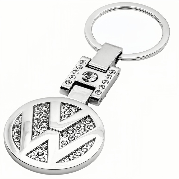 ARRRD® Portcheie Volkswagen Cu Cristale Stralucitoare - Metal Inoxidabil - Accesoriu Elegant pentru Masina