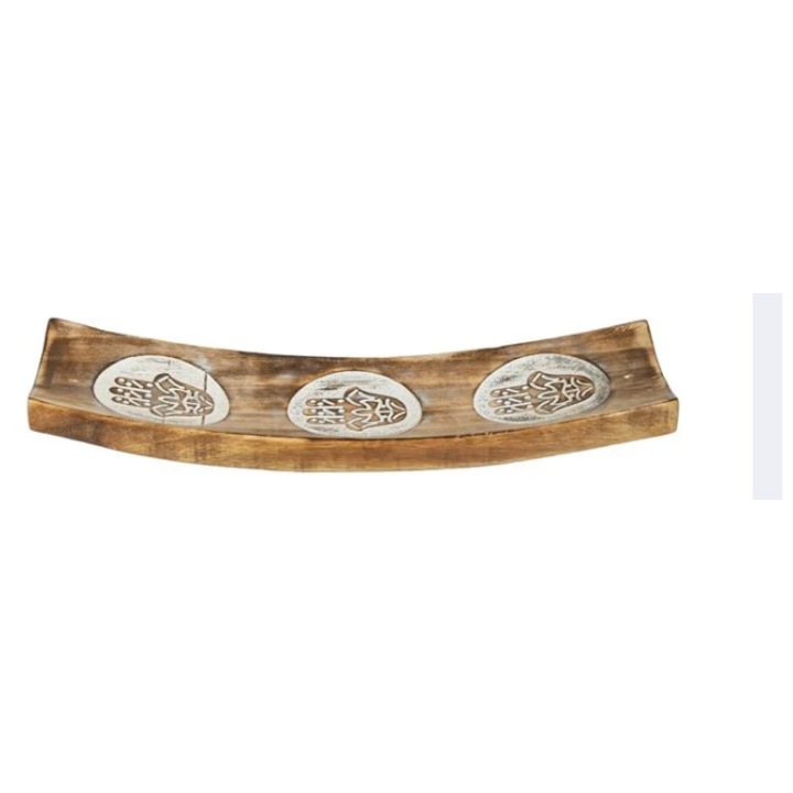 Suport din Lemn pentru Betisoare Parfumate Model Mana 28.5x7.5x1.6cm