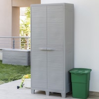 Dulap depozitare Toomax WOODY'S XL, 78x46x182cm, Gri cald, 4 rafturi