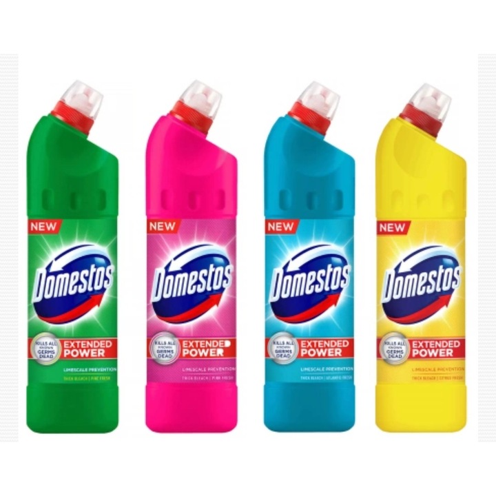 Pachet Promo Dezinfectant Toaletă Domestos, 4 x 750ml, Multicolor