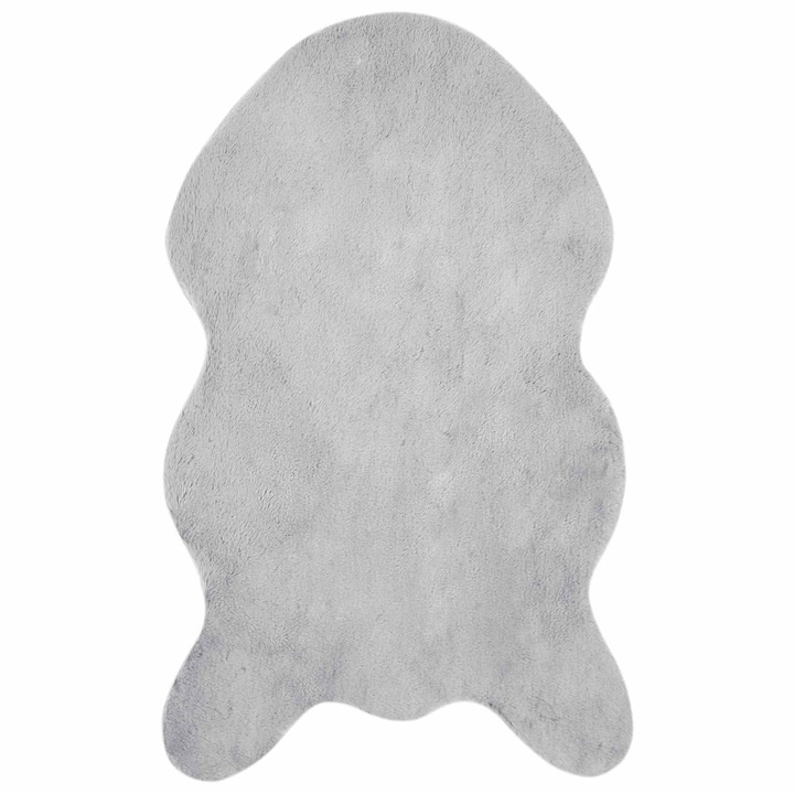 Covor din Blana Faux de Iepure Olite vidaXL, Gri 50 x 80 cm Poliester