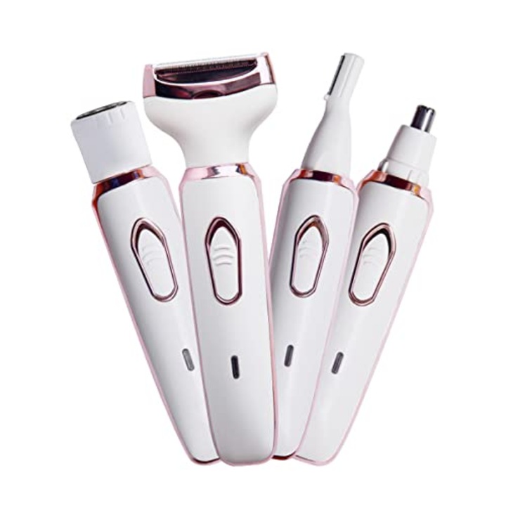Електрически епилатор за жени 4 в 1, безболезнено тримиране за лице и тяло, USB зарядно, водоустойчив, компактна форма