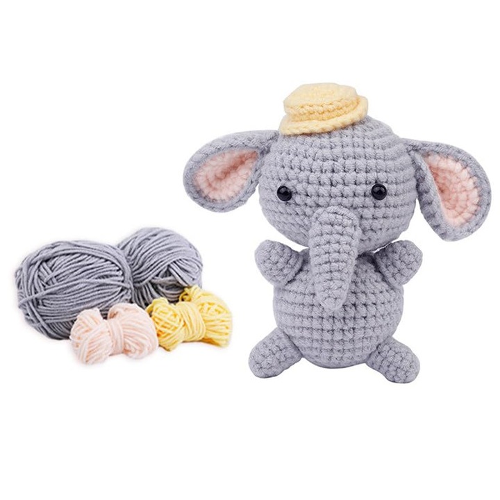 Kit de Crosetat pentru Incepatori, model Testoasa, fire chenille, instructiuni detaliate