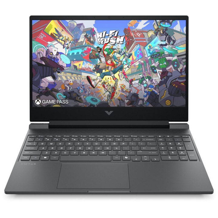 Лаптоп HP Victus 15-fb3073nn с AMD Ryzen 5 240 (4.3/5.0GHz, 16M), 24 GB, 2 TB M.2 NVMe SSD, NVIDIA RTX 5050 8GB GDDR7 DLSS 4, Windows 11 Pro, Сив