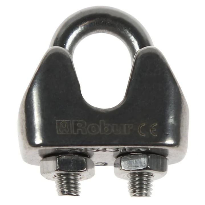 Brida usoara, din inox, Cablero CD016B04A, pentru prindere cablu de otel de 4 mm