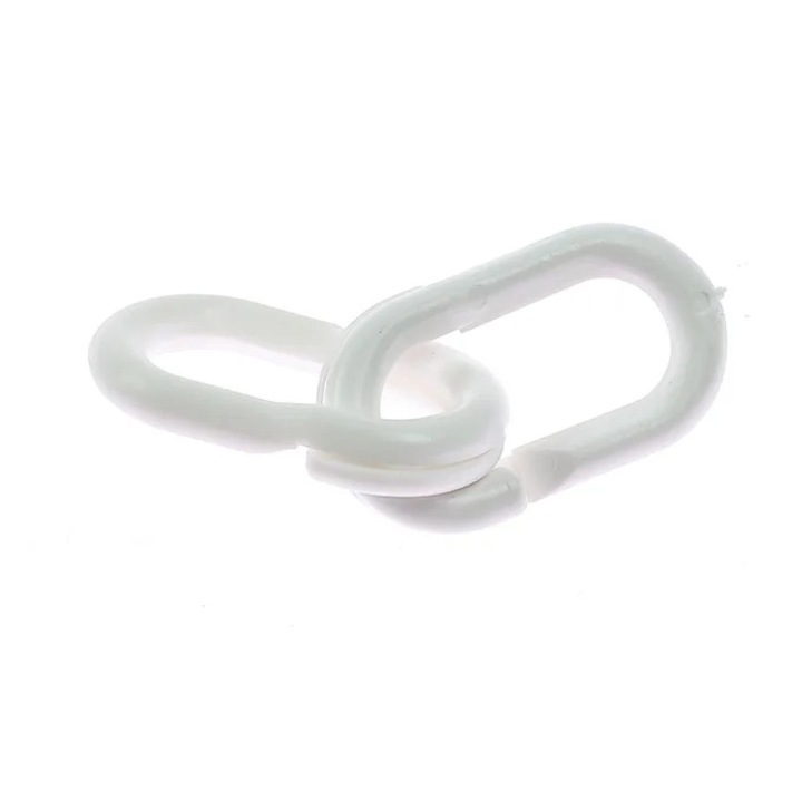 Inele de imbinare pentru lant, din polietilena, alb, 6 mm, set 2 bucati