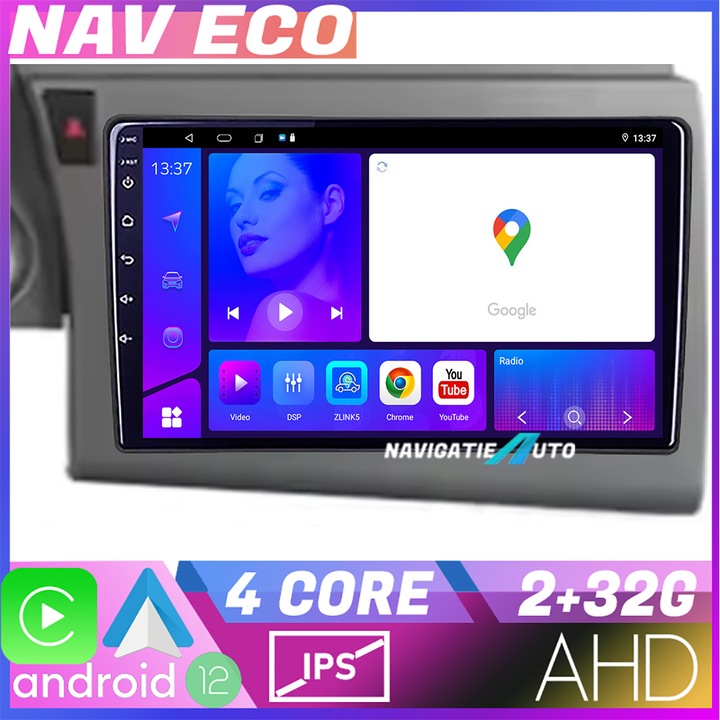 Navigatie Audi A6 C6 2004-2010 NAVTEC Android Ecran 720P Quad Core 2+32 Carplay Android auto
