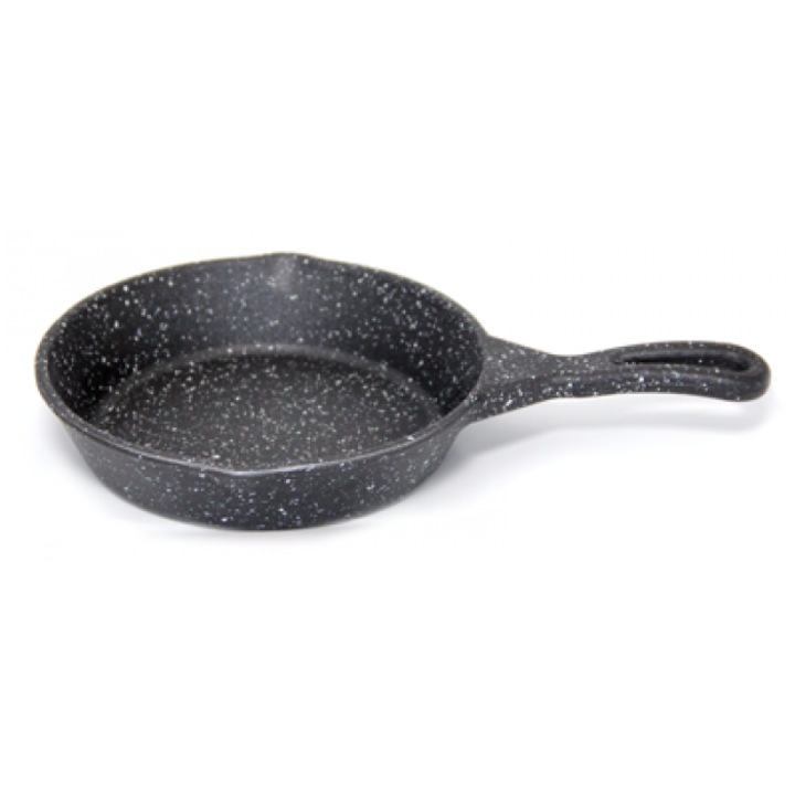 Mini tigaie rotunda CULINARO aluminiu marmorata pentru servire 16xh3, 5cm