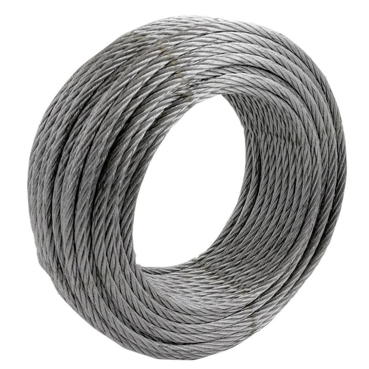 Cablu comercial, din otel zincat, pentru ancorare usoara, Cablero, greutate maxima 65 kg, colac 50 m x 3 mm / bucata