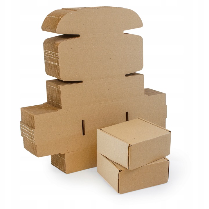 Set Cutii Din Carton Tip Fasonat, Neopak, 200x200x100 mm, Carton Rezistent, Pentru Ambalare Si Depozitare, Maro, 10 buc