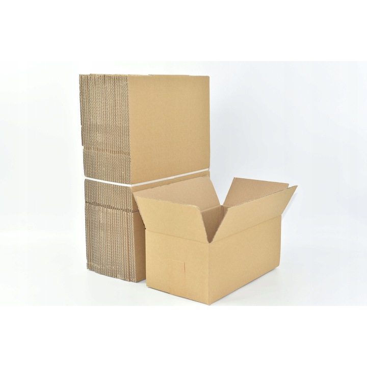 Set Cutii Tip Clapeta, Neopak, 560x410x130 mm, Carton Ondulat Trei Straturi, Ambalare Si Transport Sigur, Maro Natur, 10 buc