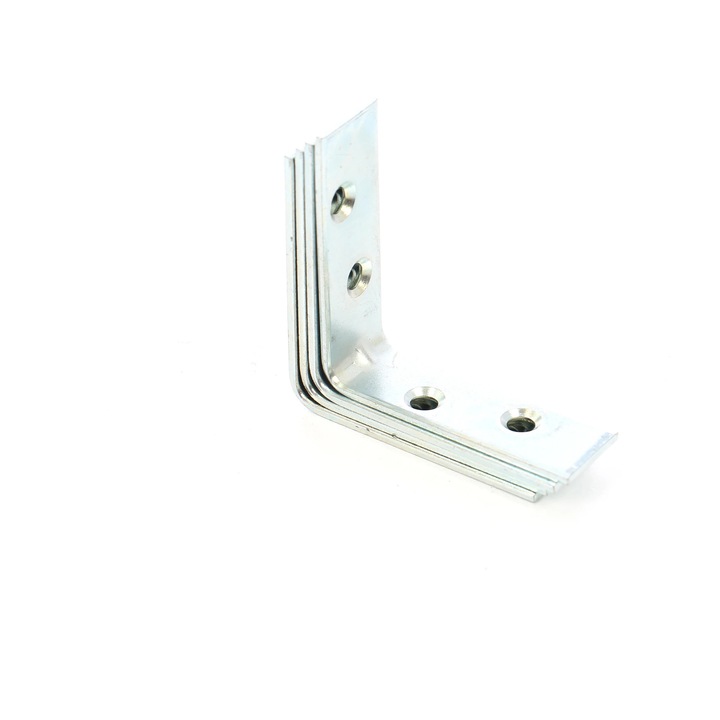 Coltar tip L, pentru mobila, din otel zincat, 50 x 50 x 16 mm, 4 bucati