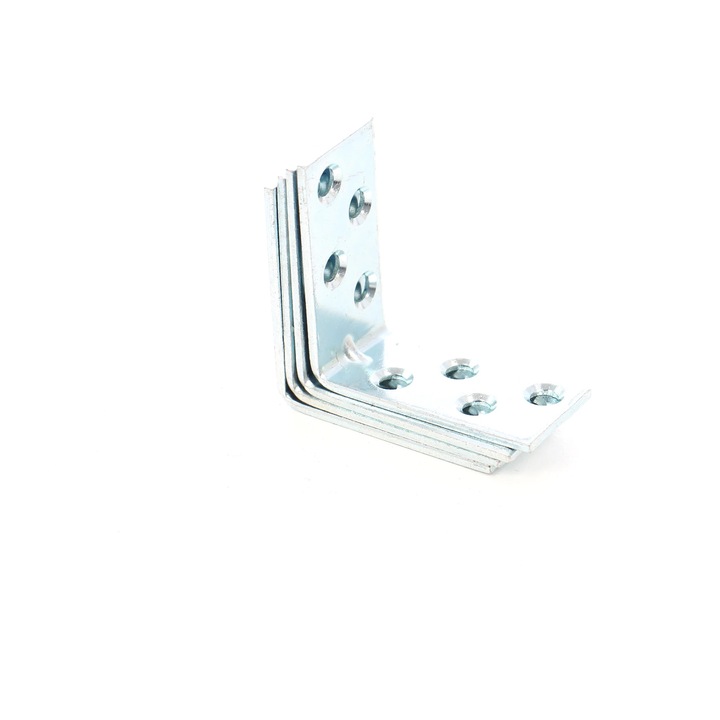 Coltar tip L, pentru mobila, din otel zincat, 40 x 40 x 20 mm, 4 bucati
