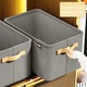 Кутия за съхранение, за дрехи, вещи, от текстил с метална рамка, странични дръжки, правоъгълна форма, 35 x 25 x 22 см, обем 19 л, ефективна организация, спестяване на пространство, сива