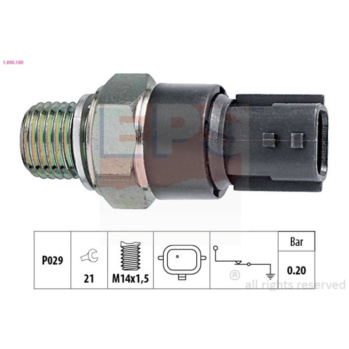 Senzor Presiune Ulei 1.800.189 Dacia Logan/Logan Pick-Up/Sandero Renault Kangoo/Kangoo / Grand Kangoo 2/Logan 1