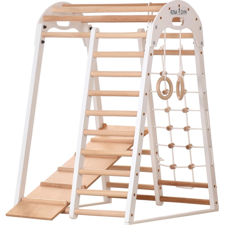 Trepte de gimnastica RINAGYM - echipament sportiv pentru exercitii, alb, 1250x1020mm, set pentru intreaga familie