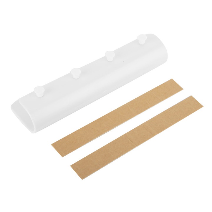 Стенна закачалка за дрехи, 4 куки, бяла, водоустойчива, различни размери