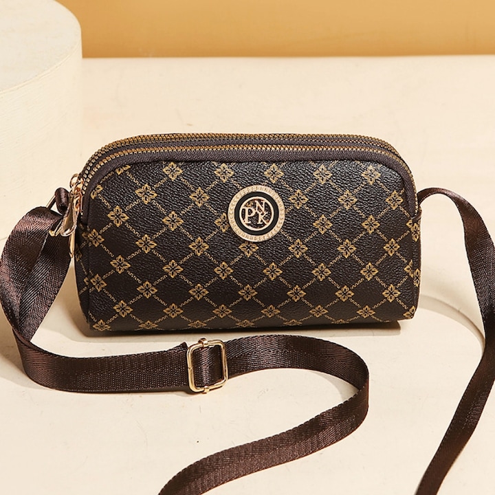 Női Retro PU Táska, Crossbody Női Táskák, Anyukatáska, Négylevelű Design, Több Zseb, Nagy Kapacitás - Crossbody Táska, Tökéletes Ajándék, mindennapi használatra és Ajándékba