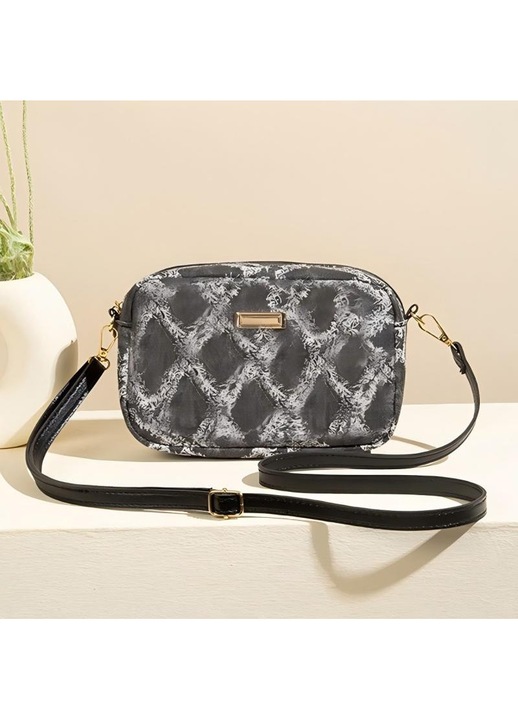 Geanta Dama Retro din PU, genti dama Crossbody, Geanta de mami, Design de textura reflectanta, multiple buzunare, Capacitate Mare - Geanta Crossbody, Cadou Perfect, potrivit zi de zi si Cadou