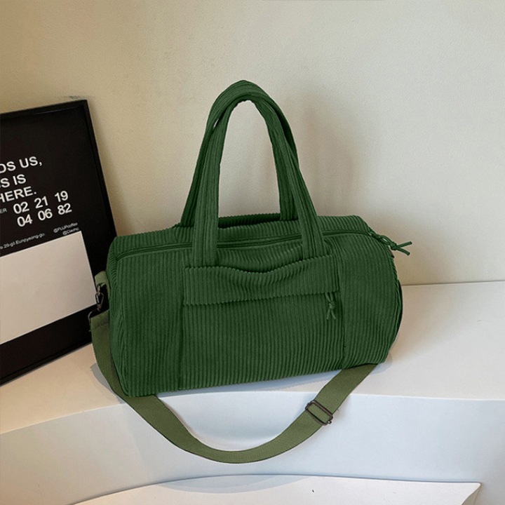 Geanta dama Retro Corduroy, Geanta sport femei, Multi-buzunar, Capacitate Mare si Rezistenta, Gentusa Umeri, Adecvat pentru calatorii zilnice, calatorii si cadouri de sarbatori