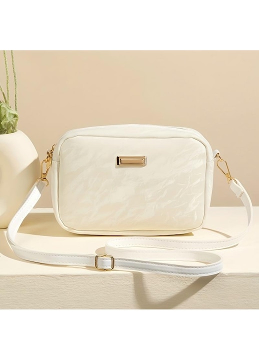Geanta Dama Retro din PU, genti dama Crossbody, Geanta de mami, Design de textura reflectanta, multiple buzunare, Capacitate Mare - Geanta Crossbody, Cadou Perfect, potrivit zi de zi si Cadou