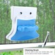 Stergator geam magnetic dublu fata, albastru, cu perie de curatare, flexibil, cu carpa de curatare inlocuibila