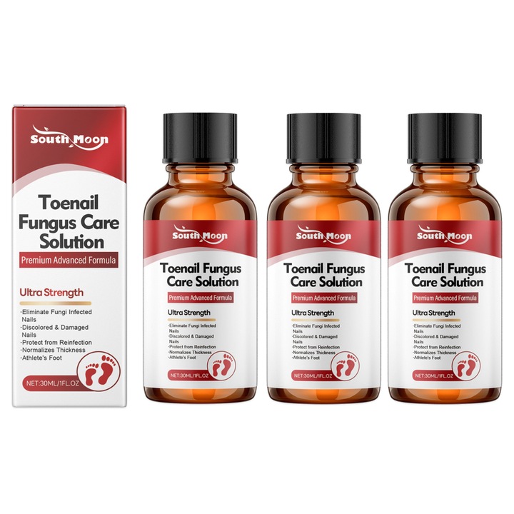 Készlet 3 üveg körömápoló oldat, körömgomba kezelésére, növényi összetevők, 30ml