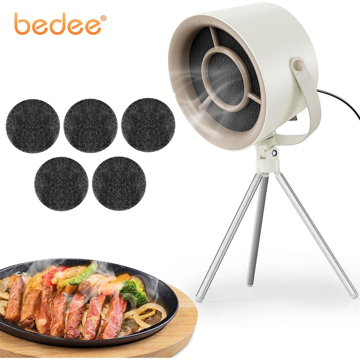 Преносим аспиратор за кухня, 1200Pa, 3 скорости, бял, компактни размери