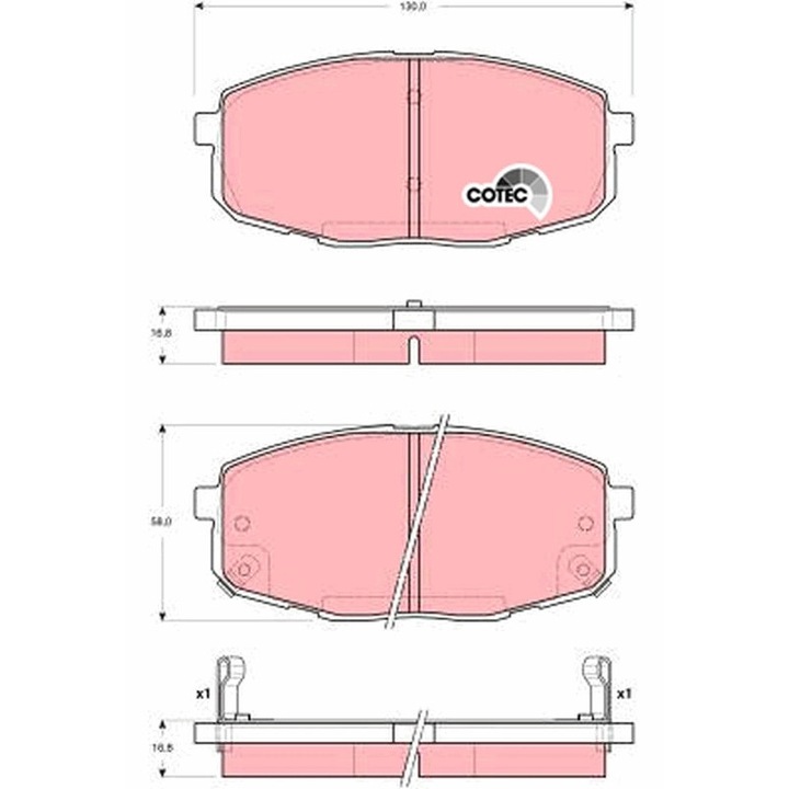 Fékbetét készlet, Tárcsafék Gdb3342 Hyundai (Beijing) I30 Kia Carens 1/Cerato 2/Cerato Koup 2/Pride/Shuma