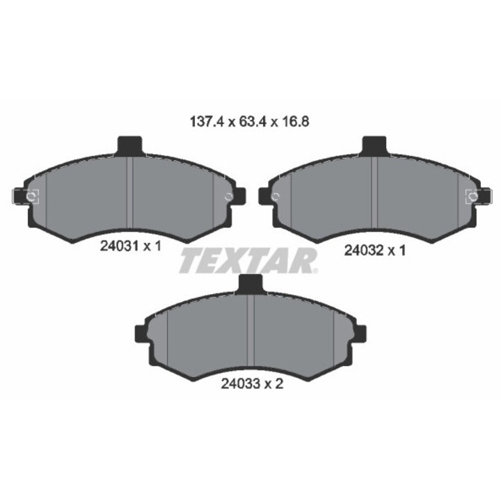 Fékbetét készlet, Tárcsafék 2403101 Hyundai Elantra 3/Matrix Hyundai (Beijing) Elantra Inokom Matrix Kia Cerato 1
