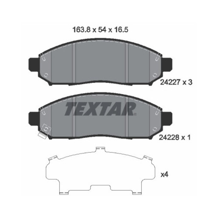 Fékbetét készlet, tárcsafék 2422701 Nissan Navara/Navara Np300/Pathfinder 3/Serena/Xterra Suzuki Equator Pick-Up/Landy
