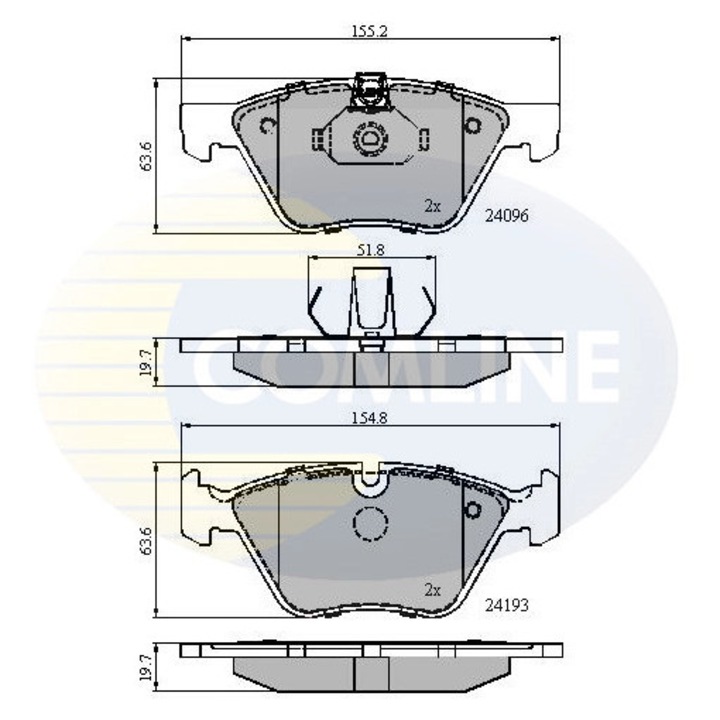 Комплект накладки, дискова спирачка Cbp01300 Bmw 3/5/X1/Z4