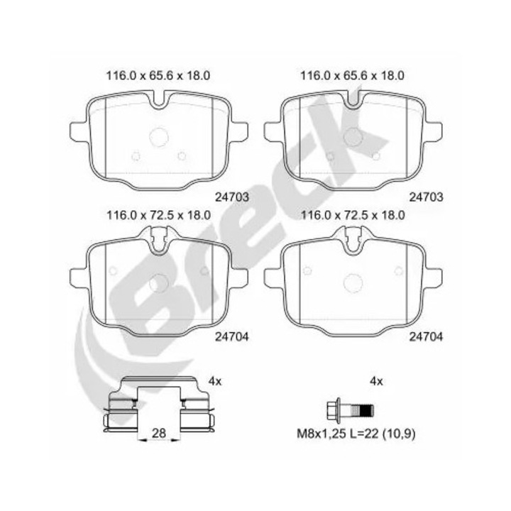 Fékbetét készlet, tárcsafék 247030055400 Bmw 2/3/4/5/6/6 Gran