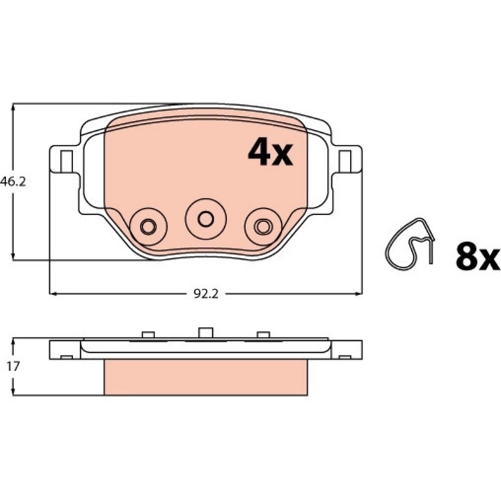 Fékbetét készlet, tárcsafék Gdb2622 Peugeot 208 2