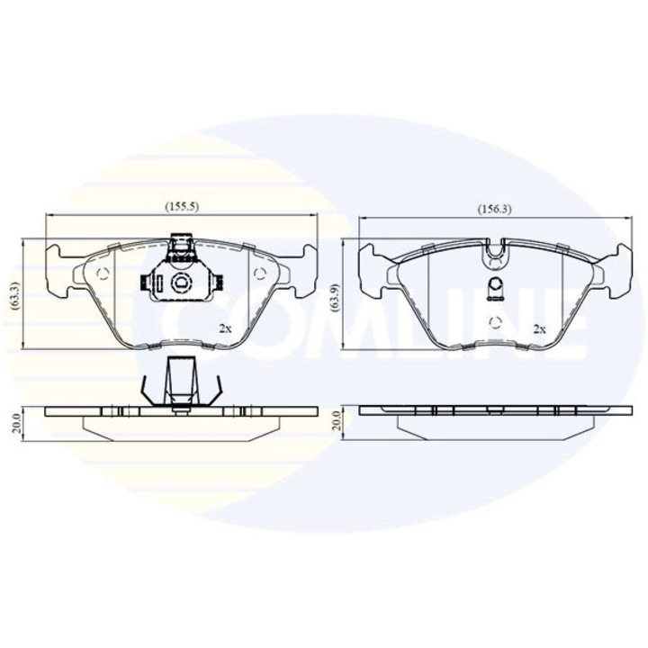 Комплект накладки, дискови спирачки CBP01744 BMW 3/X3/Z4 MG MG 10-POWER/MG ZT/MG ZT- T Rover 75/75 1