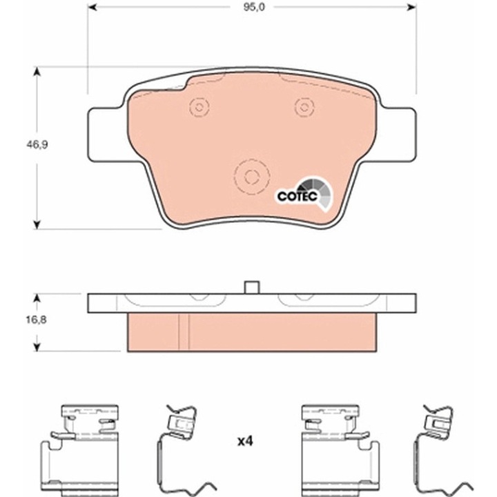 Fékbetét készlet, Tárcsafék Gdb1678 Peugeot 207
