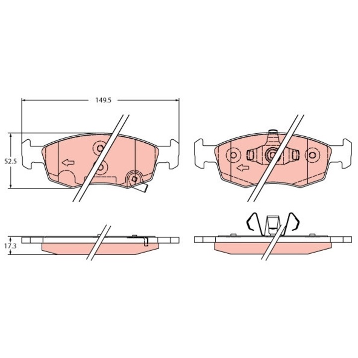 Fékbetét Készlet, Tárcsafék Gdb2350 Fiat 500/500 C/Panda Lancia Ypsilon