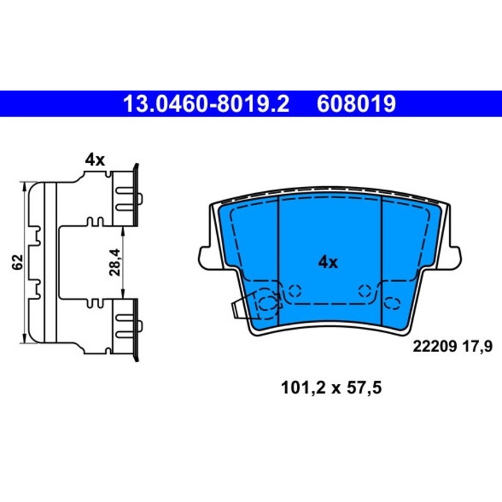 Set Placute Frana 13.0460-8019.2 Chrysler 300C Lancia Thema
