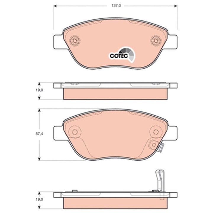 Fékbetét készlet, tárcsafék Gdb1701 Fiat 500L Opel Corsa D Vauxhall Corsa Mk 3/Corsavan Mk Iii