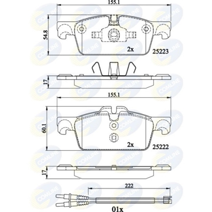 Комплект накладки, дискови спирачки CBP22195 Peugeot 508 1/508 SW 1