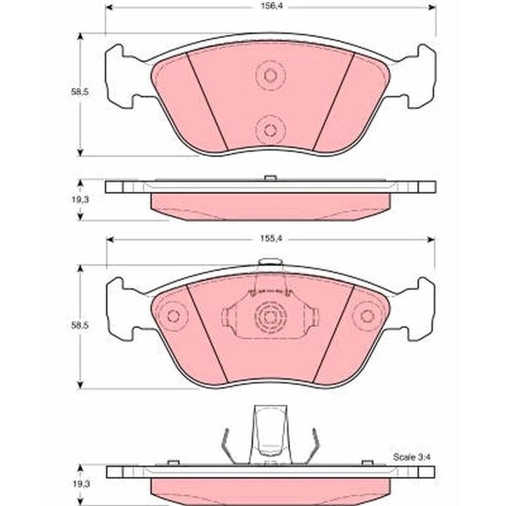 Fékbetét készlet, tárcsafék Gdb1406 Volvo 850/C70 1/S70/V70 1/Xc70 1 Cross Country