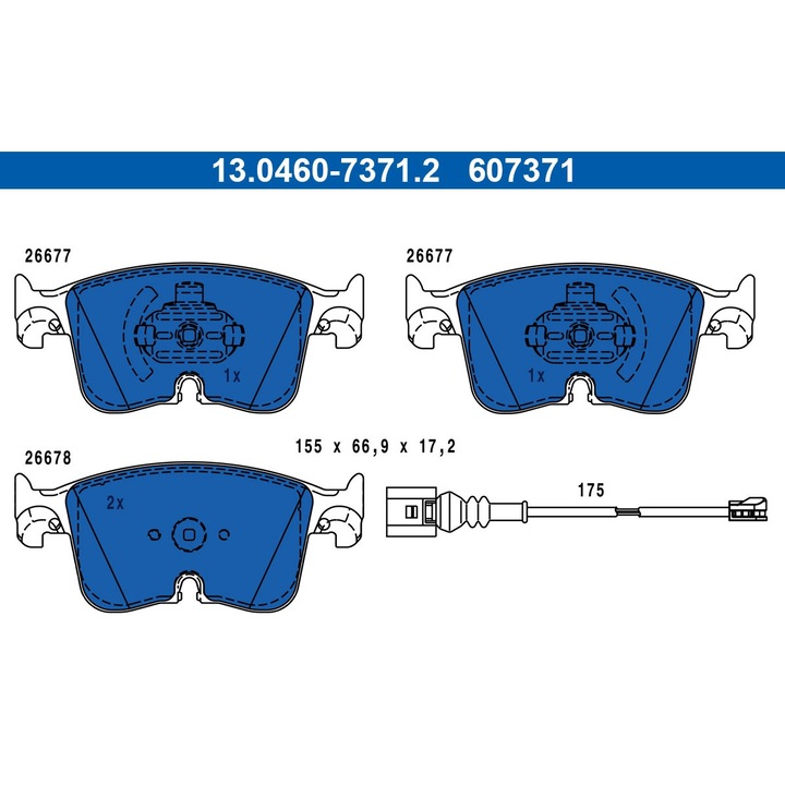 Set Placute Frana 13.0460-7371.2 Audi A3/A3 Allstreet Cupra Formentor/Leon/Leon Sportstourer Seat Leon