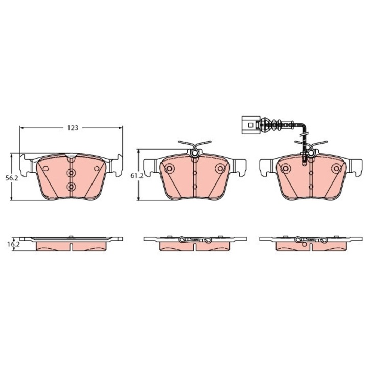 Fékbetét Készlet, Tárcsafék Gdb2358 Audi A3/Q3/Tt